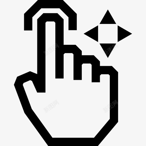 一个手指自由拖动触摸触摸手势轮廓图标svg_新图网 https://ixintu.com 一个手指自由拖动 触摸 触摸手势轮廓