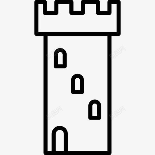 城堡建筑群线性图标svg_新图网 https://ixintu.com 城堡 建筑群 线性
