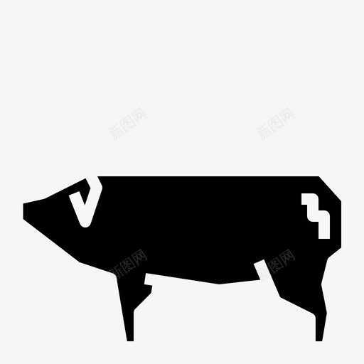 生猪猪肉食品和饮料02固体图标svg_新图网 https://ixintu.com 猪肉 生猪 食品和饮料02固体