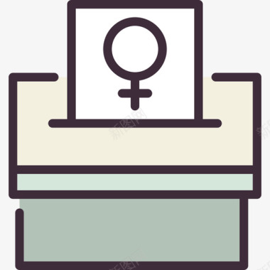 妇女选举权线性妇女节元素线性颜色图标图标