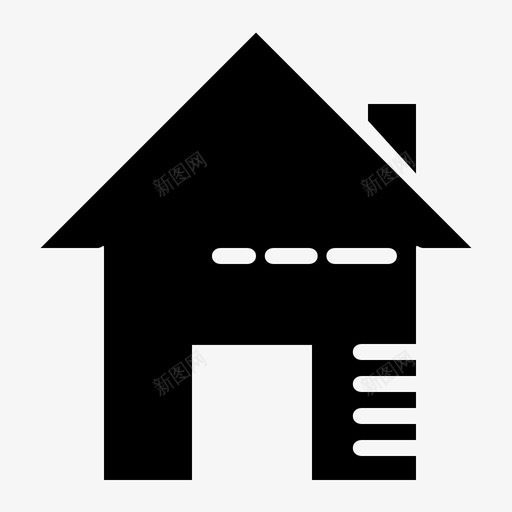 黑房子大楼房子图标svg_新图网 https://ixintu.com 大楼 房地产 房子 西卢埃 黑房子