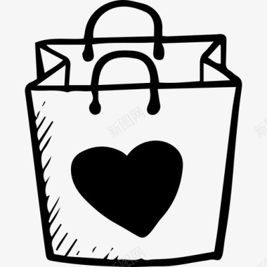 购物袋商业手绘爱情元素图标图标