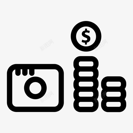 相机互联网金钱图标svg_新图网 https://ixintu.com 互联网 商店 相机 金钱