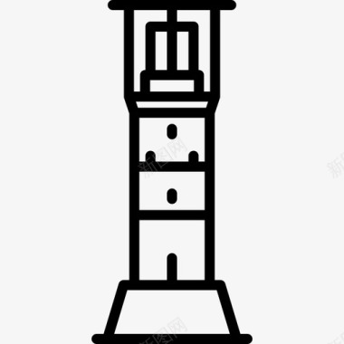 法国针叶灯塔直线型图标图标