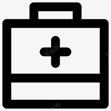 急救箱粗体轮廓医疗元素2粗体圆形图标图标