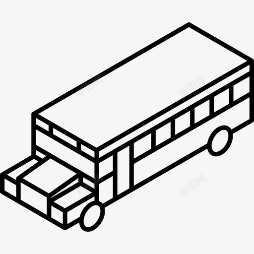 校车交通等距运输图标svg_新图网 https://ixintu.com 交通 校车 等距运输