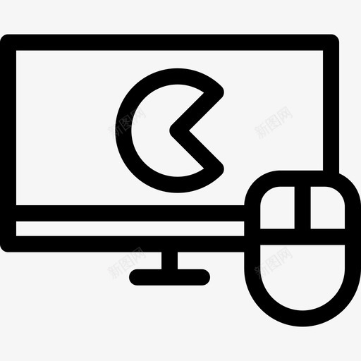 计算机线性游戏元素线性图标svg_新图网 https://ixintu.com 线性 线性游戏设计元素 计算机