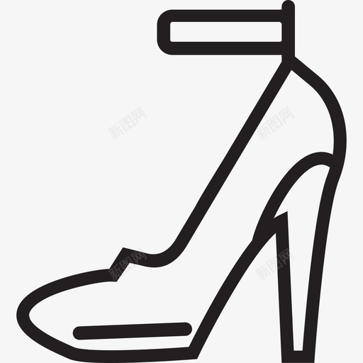高跟鞋时尚和精品直线型图标svg_新图网 https://ixintu.com 时尚和精品 直线型 高跟鞋