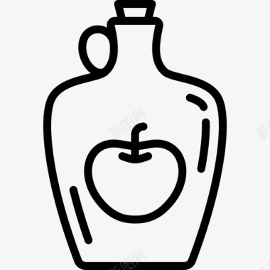 苹果酒感恩节系列工艺直系图标图标