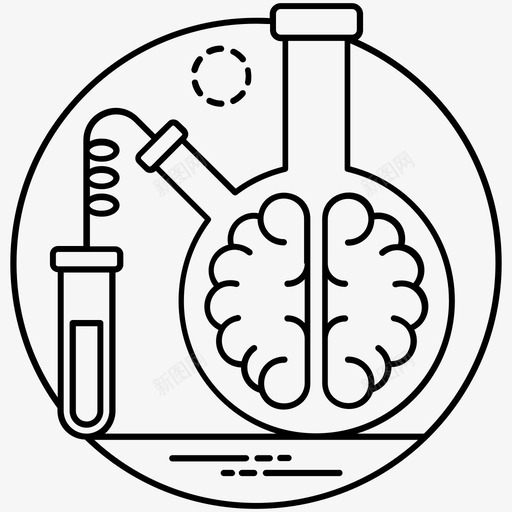 神经科学生命科学科技线图标svg_新图网 https://ixintu.com 生命科学 神经科学 科技线图标
