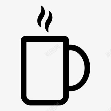 热咖啡杯芳香饮料图标图标