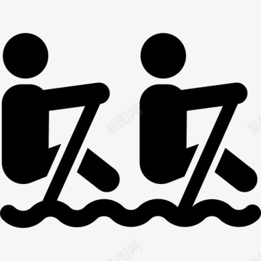 独木舟奥运会运动员满员图标图标