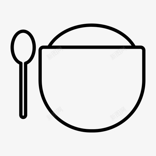 婴儿谷类食品碗食物图标svg_新图网 https://ixintu.com 勺子 婴儿谷类食品 碗 米饭 食物