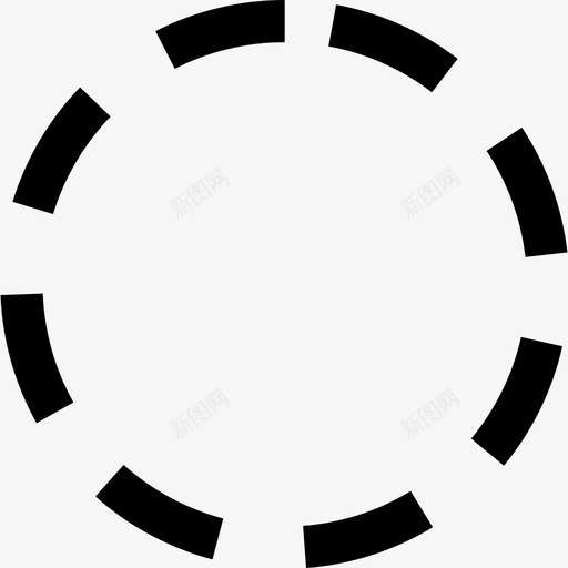虚线圆形状实用程序轮廓图标svg_新图网 https://ixintu.com 形状 虚线圆 设计实用程序轮廓