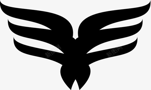 翅膀天使鸟儿的翅膀图标svg_新图网 https://ixintu.com 天使 翅膀 飞翔 鸟儿的翅膀