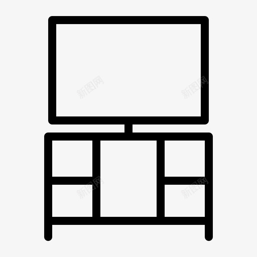 书桌箱子内饰图标svg_新图网 https://ixintu.com 书桌 内饰 家具轮廓 木材 桌子 电视 箱子