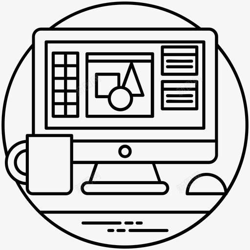 工作室计算机图形学数字艺术作品图标svg_新图网 https://ixintu.com 平面设计 数字艺术作品 视觉传达 计算机图形学 设计和开发线矢量图标 设计工作室