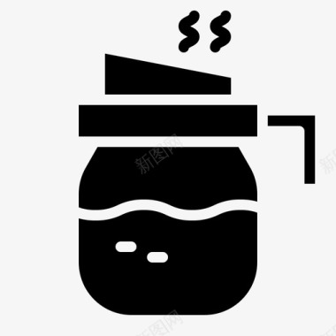 咖啡壶咖啡厅茶具图标图标