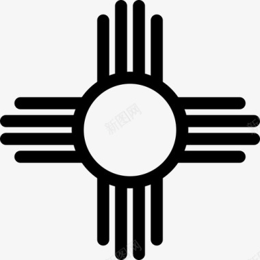 美洲土著的太阳形状宗教象征图标图标