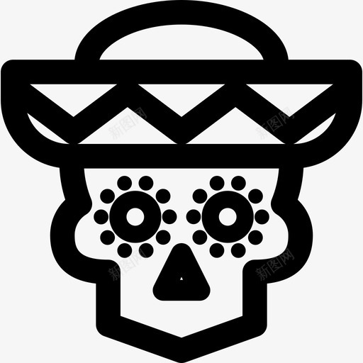 带墨西哥元素的头骨图标svg_新图网 https://ixintu.com 带墨西哥元素的头骨