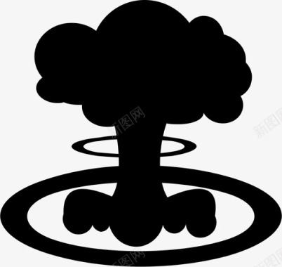 蘑菇云炸弹工业图标图标
