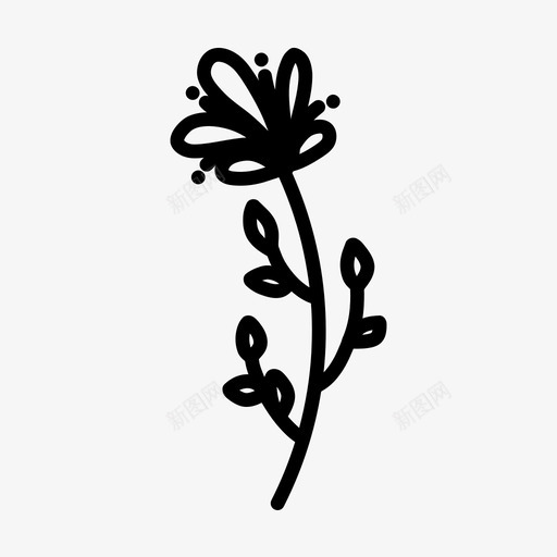 花卉涂鸦手绘图标svg_新图网 https://ixintu.com 手绘 手绘花卉装饰品 植物 涂鸦 自然 花卉