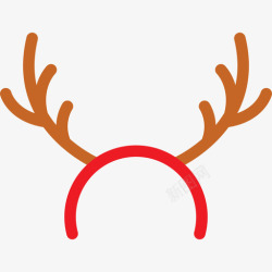 线性鹿角鹿角圣诞线性圣诞饰品图标高清图片