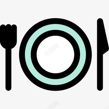 餐厅工具和用具线性假日元素图标图标