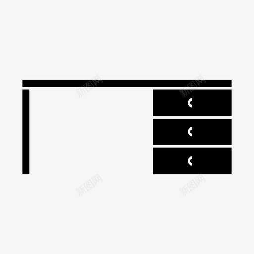 书桌桌子写字台图标svg_新图网 https://ixintu.com 书桌 写字台 家用设备字形 桌子