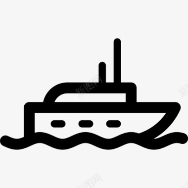 船位置和航行线性图标图标