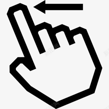 一个手指向左滑动触摸触摸手势轮廓图标图标