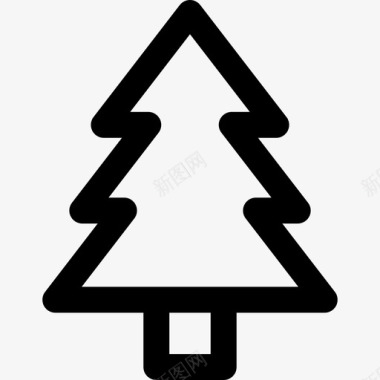 松树最小圣诞节直线型图标图标