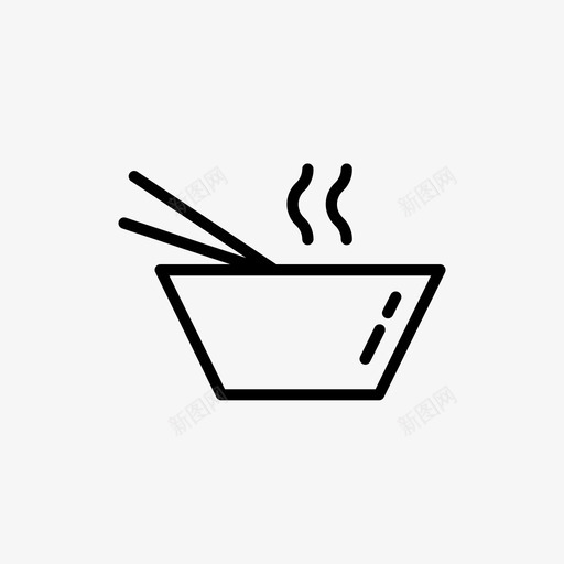 面条碗中餐图标svg_新图网 https://ixintu.com 中餐 咖啡和食物 快餐 碗 筷子 面条