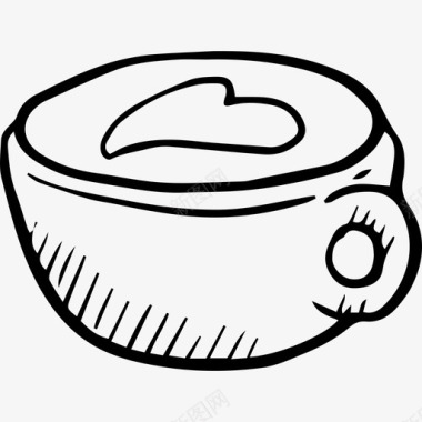 咖啡食物手绘的爱情元素图标图标