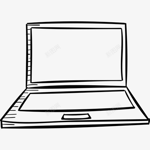 笔记本电脑学校手工制作黑色图标svg_新图网 https://ixintu.com 学校手工制作 笔记本电脑 黑色