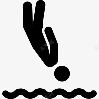 水上运动奥运会运动员满员图标图标