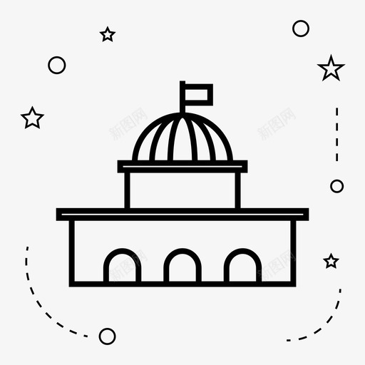 国会大厦议会图标svg_新图网 https://ixintu.com 华盛顿 国会 大厦 政治 民主 议会