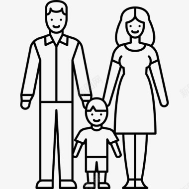 已婚夫妇有孩子有人有直系亲属图标图标