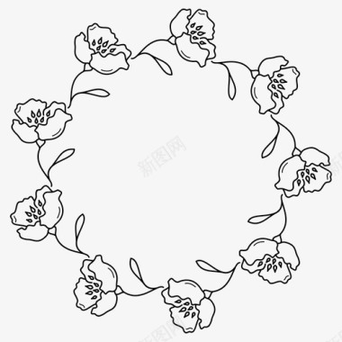 装饰边框花朵花束图标图标