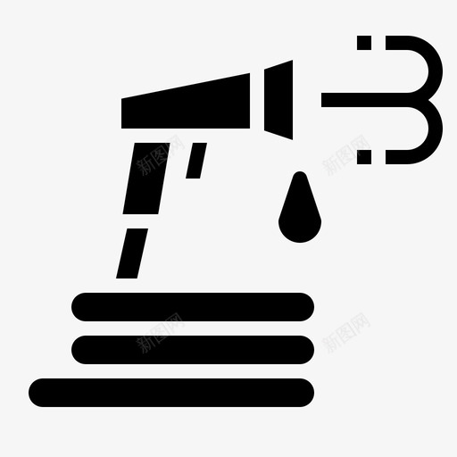 喷水器软管浇水图标svg_新图网 https://ixintu.com 喷水器 浇水 花园工具实心 软管