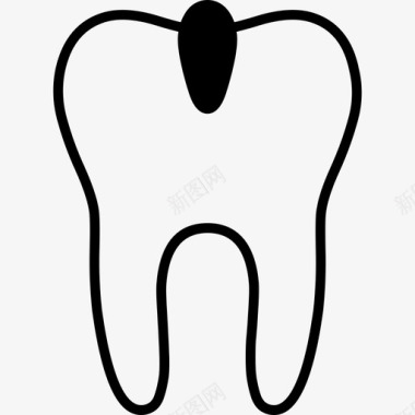 蛀牙龋齿轮廓图标图标