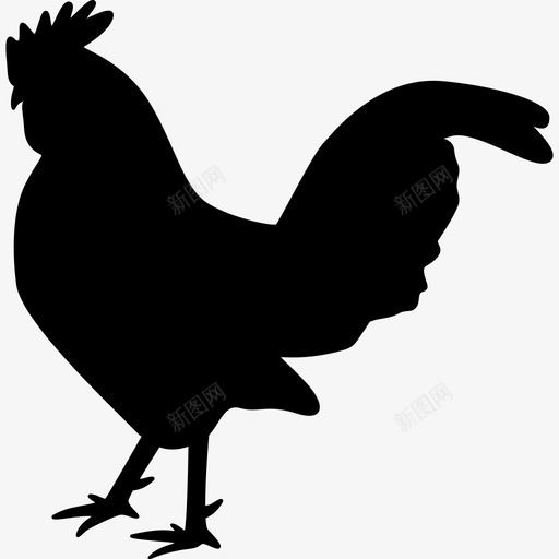 公鸡动物鸟的剪影图标svg_新图网 https://ixintu.com 公鸡 动物 鸟的剪影