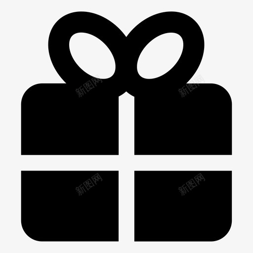 礼物蝴蝶结盒子图标svg_新图网 https://ixintu.com 包装 圣诞老人 圣诞节 盒子 礼物 蝴蝶结