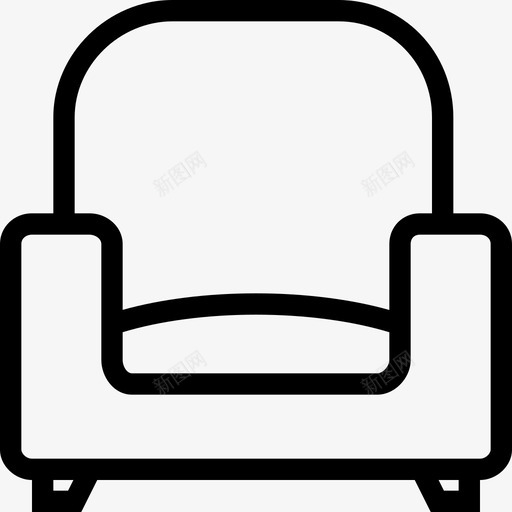 沙发装饰室内图标svg_新图网 https://ixintu.com 客厅 室内 家庭内部沙发轮廓 沙发 装饰