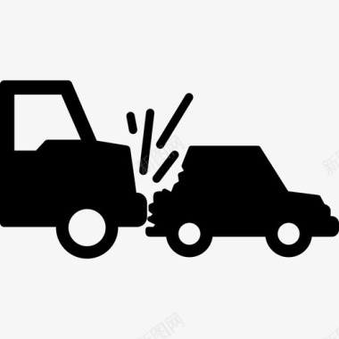 卡车撞车运输汽车保险图标图标