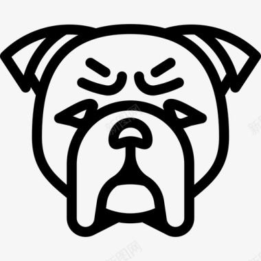 斗牛犬犬种头直系图标图标