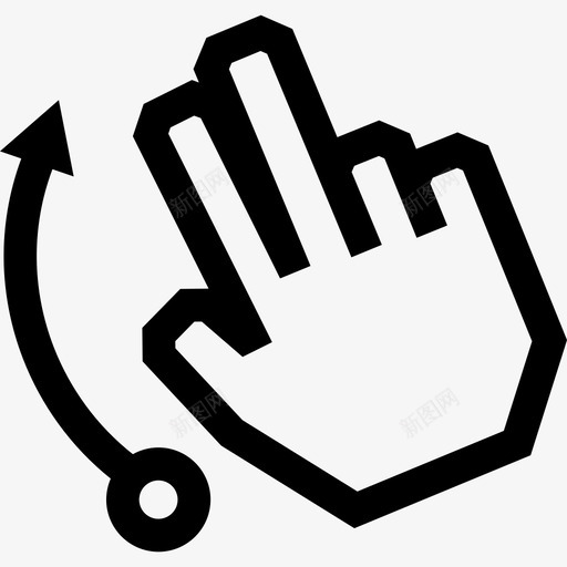 两个手指弹起来触摸触摸手势轮廓图标svg_新图网 https://ixintu.com 两个手指弹起来 触摸 触摸手势轮廓