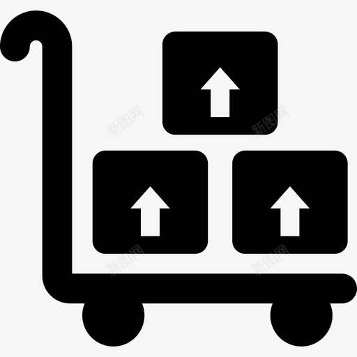 手推车送货车人和箱子图标svg_新图网 https://ixintu.com 人和箱子 手推车 送货车