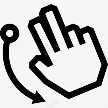 两个手指弹下来触摸触摸手势轮廓图标图标
