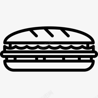 三明治快餐直系图标图标